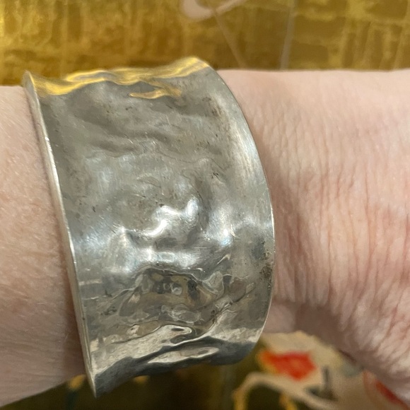 Sterling Silver Hammered Cuff Bracelet - Picture 5 of 9